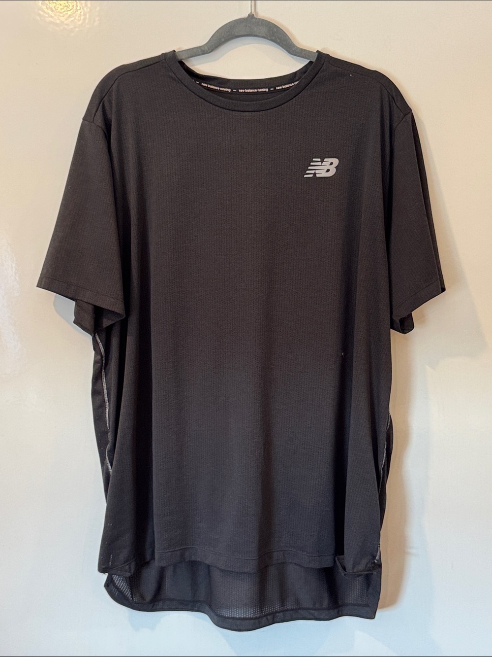 NWOT New Balance Black Short Sleeve Training Tee with Silver Logo